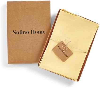 Solino Home 100% Pure Linen Napkins Golden Straw, Fete 20 x 20 in, Set of 4