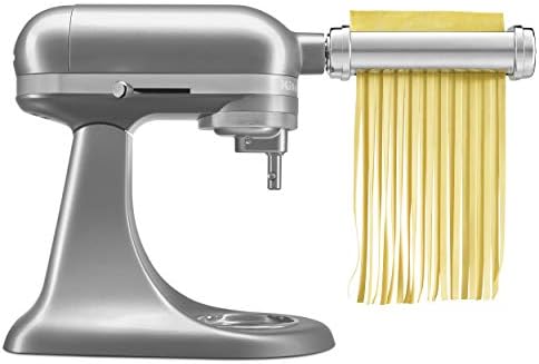 Kitchenaid Artisan Mini Plus 3.5-Qt. Tilt-Head Stand Mixer with Flex Edge Beater and 3-Piece Pasta Roller & Cutter Set Attachment, Silver