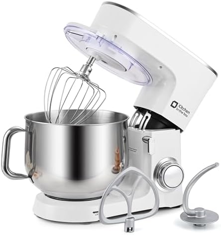 Kitchen in the box Stand Mixer 8.5 QT, 900W Heavy Dough Mixer White