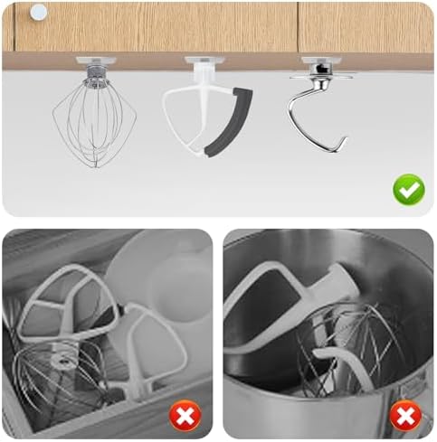 Sliding Mat for Kitchen aid 4.5-5 Qt Stand Mixer with 1Pc Cord Organizer and 3Pcs Attachment Holder for Kitchen Appliance Slider Counter, Moving Tray (4.5-5 Qt Pine Wood, Brown)