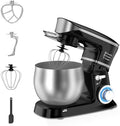 Electric Stand Mixer, Kitchen Mixer 6.5-Quart Tilt-Head, 6 Speeds with Dough Hook, Whisk, Beater, and Splash Guard, Stainless Steel Bowl for Baking