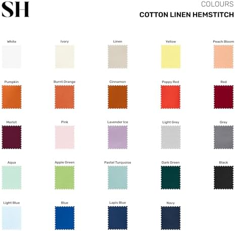 Solino Home Cotton Linen Table Runner Ivory Hemstitch, 14 x 156 in