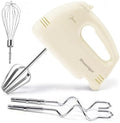 Handmixer Electric Handheld - 7 Speed Portable Kitchen Mixer Electric with 5 Stainless Steel Accessories Whisk, Food Beater for Whipping Mixing Cookies Cakes Eggs, Beige