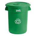 32 Gallon Commercial Recycling Can with Bottle Lid, Round Green Container, 27.4 Inch Height
