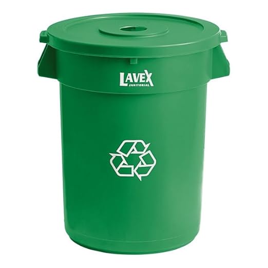 32 Gallon Commercial Recycling Can with Bottle Lid, Round Green Container, 27.4 Inch Height