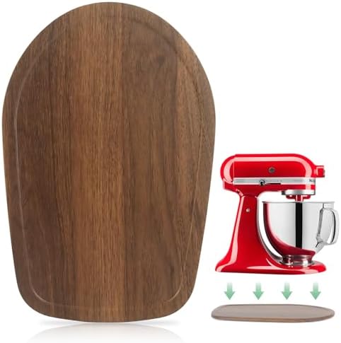 Compatible with Kitchen aid 4.5-5 Qt Bamboo Mixer Slider - Appliance Slider for Tilt Head Kitchen aid Stand Mixer Artisan, Countertop Storage Mover Sliding Tray Accessories Attachments-walnut grain