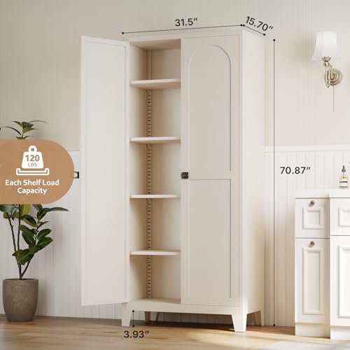Zevemomo 71" Metal Locking Cabinet Lockable Storage Cabinet for Home Office