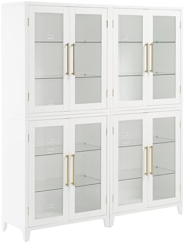 Crosley Furniture Roarke 2-Piece Glass Door Pantry Storage Cabinet Set