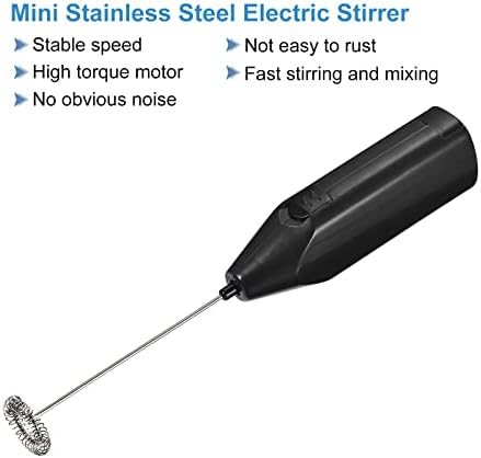 MECCANIXITY Electric Tumbler Stirrer, Handheld Mini Mixer Battery Operated Stirring Mixing Black for DIY Glitter Tumbler Cup, Pack of 2