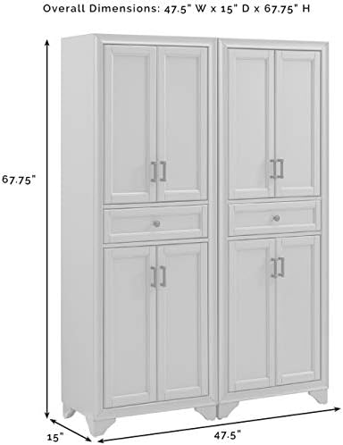 Crosley Furniture Tara 2-Piece Pantry Storage Cabinet Set