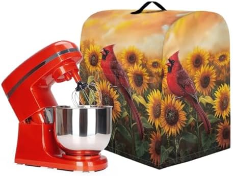 Cardinal Bird Sunflower Mixer Covers 4.5-5 Quart Stand Mixer Covers Protector Kitchen Aid Mixer Cover Accessories Decoration