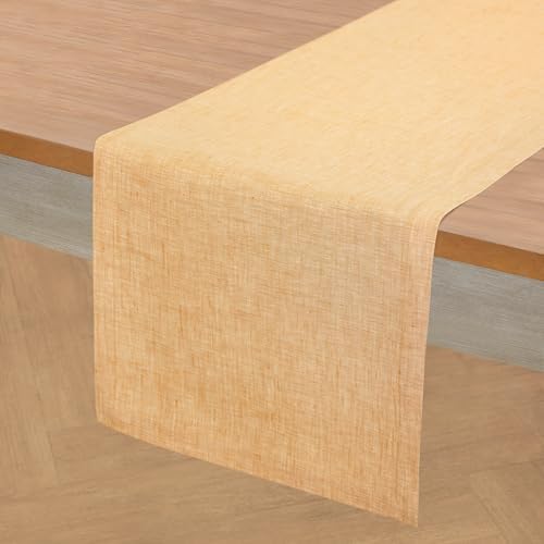 Solino Home 100% Pure Linen Table Runner Golden Nugget, Athena 14 x 48 in