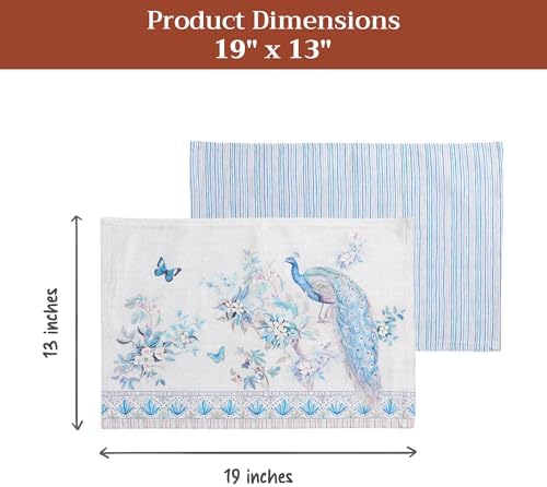 Maison d' Hermine Placemats Set of 4 Reusable 100% Combed Cotton (13"x19")