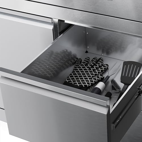 KoolMore 32 in. Outdoor Kitchen Liquid Propane Side Burner with Bottom Cabinet in Stainless-Steel (KM-OKS-SBC)