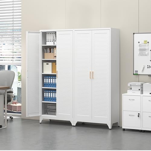 UNICOLY 75" Metal Storage Cabinet, Kitchen Pantry Storage Cabinet with Door