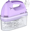 BAIGELONG Hand Mixer. 7-Speed Adjustable Kitchen Electric Mixer. With 5 Stainless Steel Attachments: 2 Hooks, 2 Beaters, 1 Whisk. Comes 1 Storage Box. Perfect for Bakers and New Starters. Purple