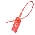 Middle Duty Security Plastic Seal with Metal Insert,Tags for Transportation Security,11 inch Length,Numbered,Red Color Package of 100.