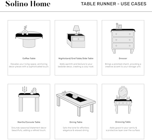 Solino Home Cotton Linen Dining Table Runner Light Grey Woven, 14 x 60 in