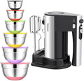 600W Electric Hand Mixer with 6 Piece Mixing Bowls