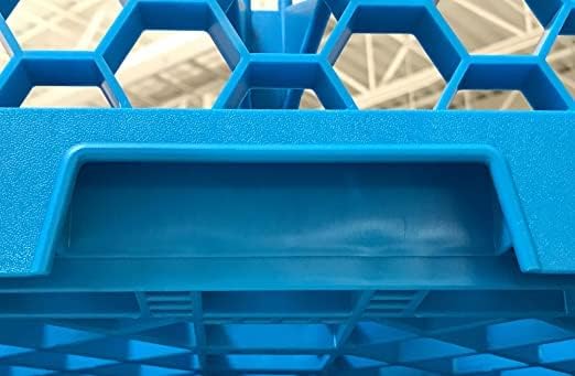 Carlisle FoodService Products OptiClean Plastic 25-Compartment Divided Glass Rack, Blue, 8.72"