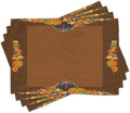 Ambesonne Thanksgiving Place Mats Set of 8, Basket Harvest Pumpkin Turkey Apple Pie Fruit Vegetables Desert Dinner, Washable Fabric Placemats for Dining Table, Placemat 8 pcs, Cinnamon Marigold