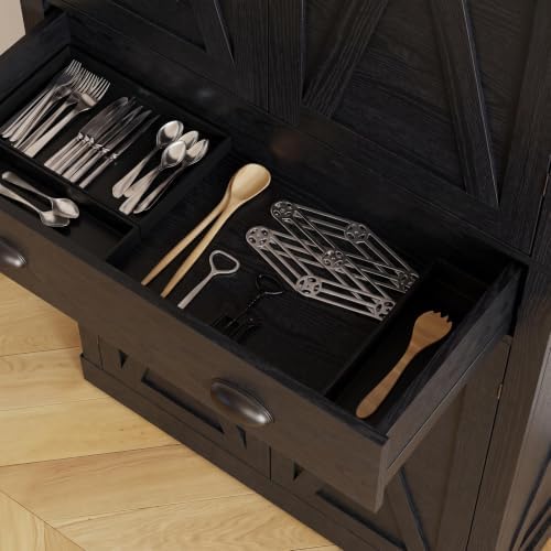 IRONCK Kitchen Pantry Storage Cabinet 72.6" H x 24" W, Black