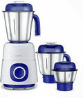 Judge Supreme Wet and Dry Mixer Grinder 3-Jars Strong 750 Watts Motor, Stainless Steel Jars and Modern Design, 110v for USA, blue