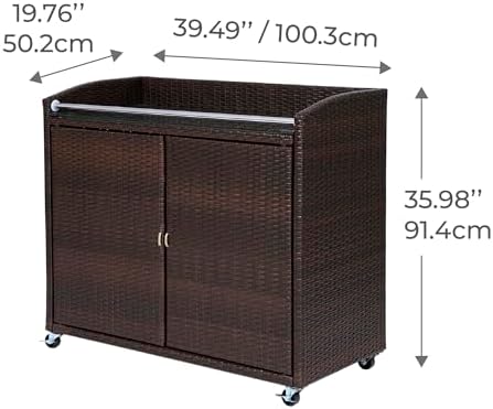 Teamson Home Veronica Portable Outdoor Bar Cart