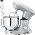 Garvee 5.3 QT Tilt-Head Stand Mixer, 500W Motor, 10-Speed Electric Kitchen Mixer with Stainless Steel Bowl, Dough Hook, Flat Beater & Wire Whisk for Bread Dough, Cake, Cookies & Pizza, Silver