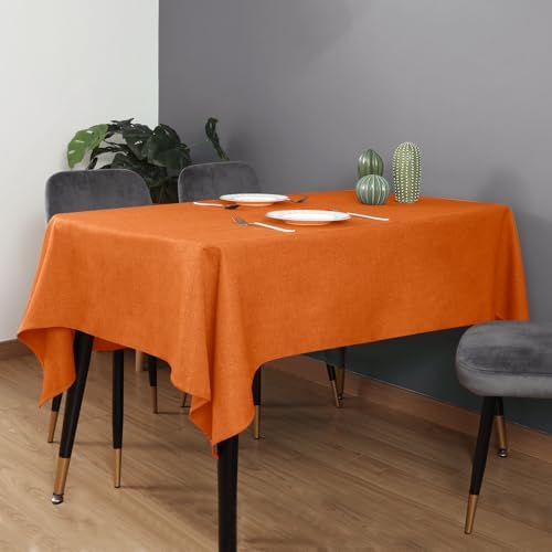 Table Cloth Rectangle Table Cover 71"x55" Pumpkin Orange