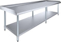 Stainless Steel Equipment Stand with Undershelf + Casters, Heavy Duty, Commercial Grade, NSF Certified (30" Width x 96" Length)