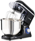 Aucma Stand Mixer,8QT 900W 6-Speed Tilt-Head Food Mixer, Kitchen Electric Mixer with Dough Hook, Wire Whip & Beater (Black, 8QT)