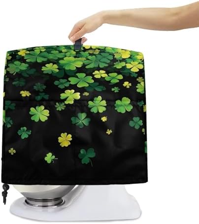 Shamrock Stand Mixer Covers Kitchen Aid Mixer Cover Dust Covers with Top Handle Front Pocket Universal Fit Tilt Head and Bowl Lift Models St. Patrick's Day Decoration