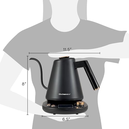 Elite Gourmet EKT3001 1L Digital Kettle, 304 Stainless Steel, Matte Black - Image 5