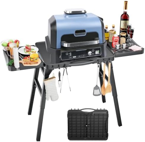 GRISUN 51'' Universal Folding Grill Cart with 3 Adjustable Heights