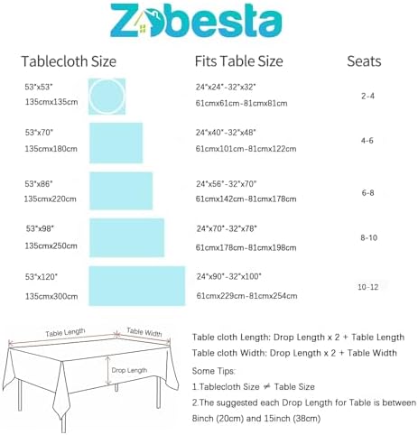 Zobesta Burnt Orange Tablecloth Square 53x53 Inch Fall Table Cloth Square