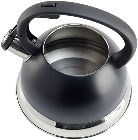 Mr. Coffee Flintshire 1.75-Quart Stainless Steel Whistling Tea Kettle with Nylon Handle – Matte Black Stove-Top Kettle for Boiling Water - Image 4