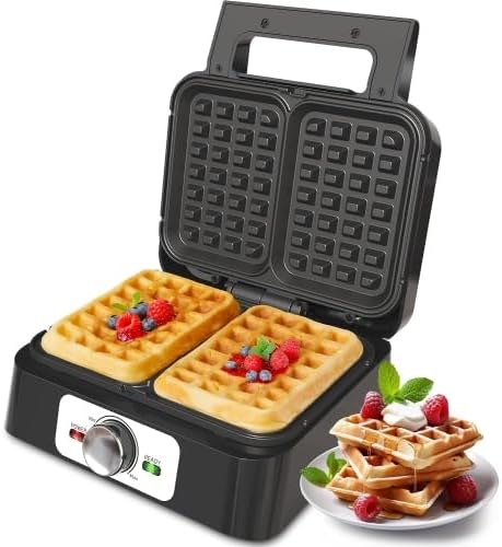 2-Slice Waffle Iron, Waffle Maker with Adjustable Browning Control