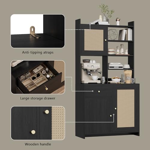 IDEALHOUSE Kitchen Pantry Cabinet with Adjustable Shelf