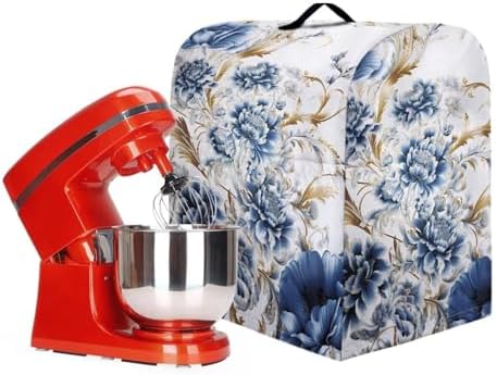 Retro Flower Kitchen Stand Mixer Cover Dust Covers for 4.5qt-5qt Stand Mixer Dustproof Washable Cover Protector Compatible with 4.5-5 Quart Kitchen Aid Mixer