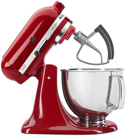 KitchenAid Classic Series 4.5 Quart Tilt-Head Stand Mixer K45SS, White & KFE5TS Flex Edge Beater, 4.5-5 Qt, Subtle Silver