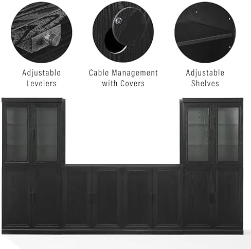 Crosley Furniture Essen 3-Piece Glass Door Pantry & Sideboard Set