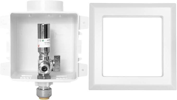 EFIELD Dishwasher Outlet Box, Push-fit Pre-Assembled, 1/2-Inch Push-Fit Connection with Installed 1/4-Turn Stop Angle Valve With Copper Water Hammer Arrestor,(DW014)