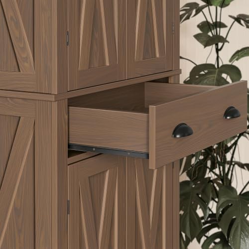 IRONCK Kitchen Pantry Storage Cabinet 72.6" H x 24" W, Walnut