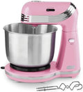 Dash Everyday Stand Mixer - Compact Tilt-Head Stand Mixer for Everyday Recipes - 6-Speed Power with Stainless Steel Bowl - Pink, 3-Quart