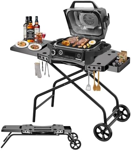 GRISUN Foldable Grill Table Stand for Ninja Woodfire Grill, Blackstone 22"