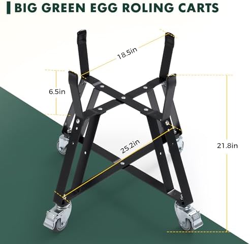 Medium BGE Nest,Grill Stand for BGE Accessories, Rolling Nest with Heavy Duty Locking Caster Wheels Powder Coated Steel for BGE Smoker Kamado Joe Grill Stand Accessories