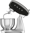 SMEG SMF04 5-Qt Classico Stand Mixer with Smooth Start & SteadyMix, 600W Motor, 10 Speeds, Stainless Steel Bowl & Pour Shield – Retro 50’s Style Planetary Mixer for Dough, Baking & Desserts-Black