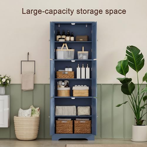 ChooChoo 63.2" Tall Bathroom Storage Cabinet with 6 Doors, Pantry Cabinet