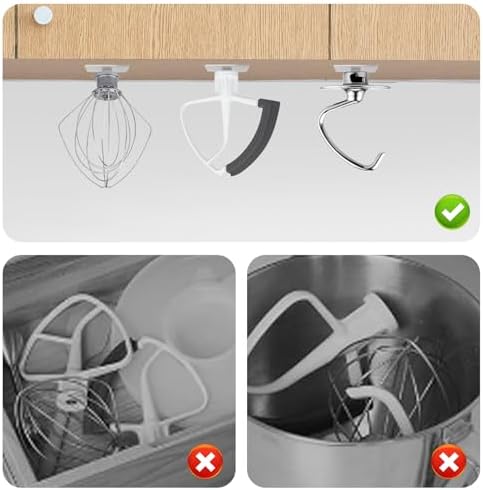 Sliding Mat for Kitchen aid 4.5-5 Qt Stand Mixer with 1Pc Cord Organizer and 3Pcs Attachment Holder for Kitchen Appliance Slider Counter, Moving Tray (Bamboo, Natural)